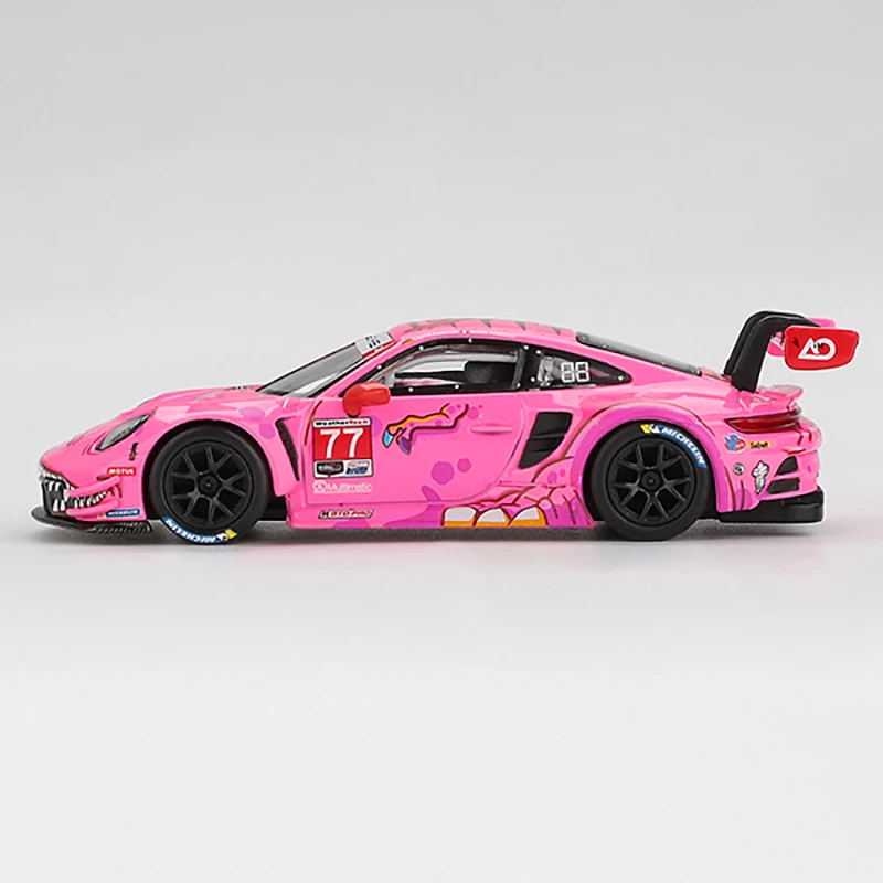 Фото MINIGT 1/64 911 GT3 R # Модель автомобиля 77 AO Racing 2024 IMSA ROAD MGT1052-CH, литая под давлением, из сплава, игрушка для мальчиков, подарок, декор №2