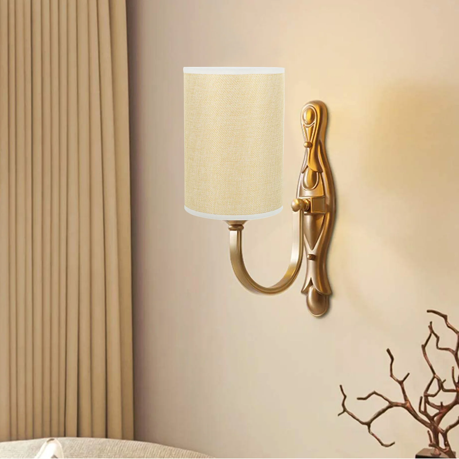 

Wall Lamp Shade Cover Desktop Case Light Bulb Lampshades Bedside Linen Indoor Large Candelabra Bulbs