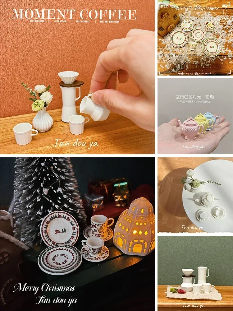 Миниатюрная рождественская чашка, кукольный домик, кофейная чашка, мини ...