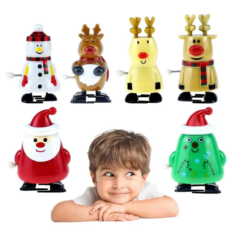 

Wind Up Toys Christmas 6pcs Mini Clockwork Toys Santa Claus Snowman Reindeer Wind Up Toys Christmas Novelty Jumping Toys