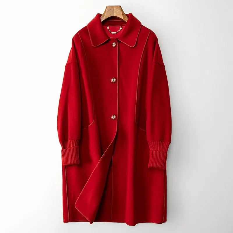 

Apparel 10% Cashmere 90% Superfine Cotton Wool 2023 Autumn Double-sided Coat New Coat for Women