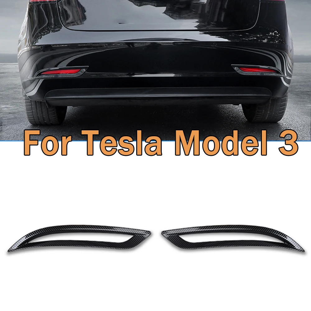 

Rear Fog Lamp Decorative Frame Tail Light Protective Cover Modified Accessories Decoration Carbon Pattern For Tesla Model 3