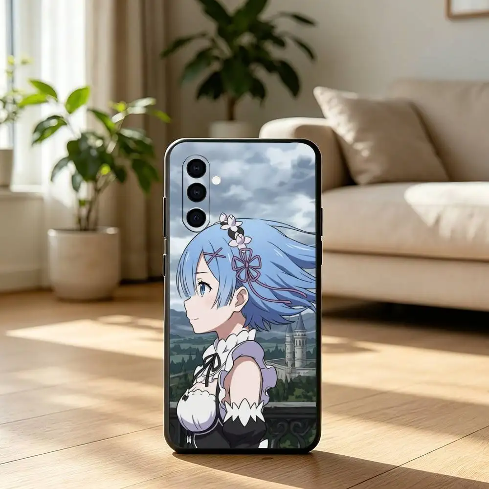 Фото Чехол для телефона ReZero Gentle R-Rem, черный, силиконовый, мягкий, для Samsung Galaxy A73, A72, A71, A70, A53, A52, A51 №3
