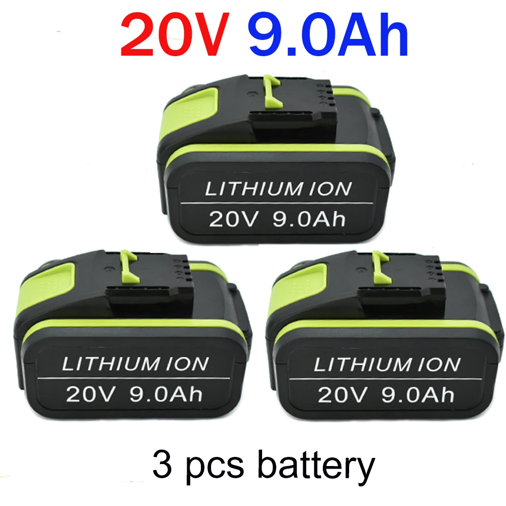 

20V 9000mAh Replacement Worx 20V Max Li-Ion Battery WA3551 WA3551.1 WA3553 WA3641 WX373 WX390 Rechargeable Battery Tool