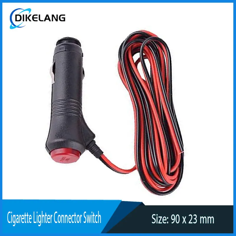 

Brand New 3m Cigarette Lighter Socket Connector Switch 12-24V Male Car Motorcycle Cigarette Lighter Plug Connector On Off Switch