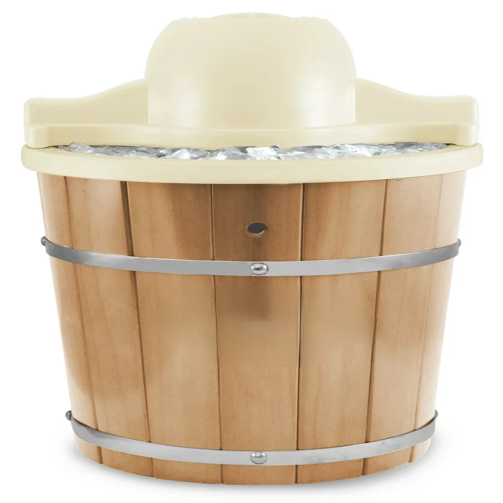 

4Qt. Old Fashioned Pine Bucket Ice Cream Maker