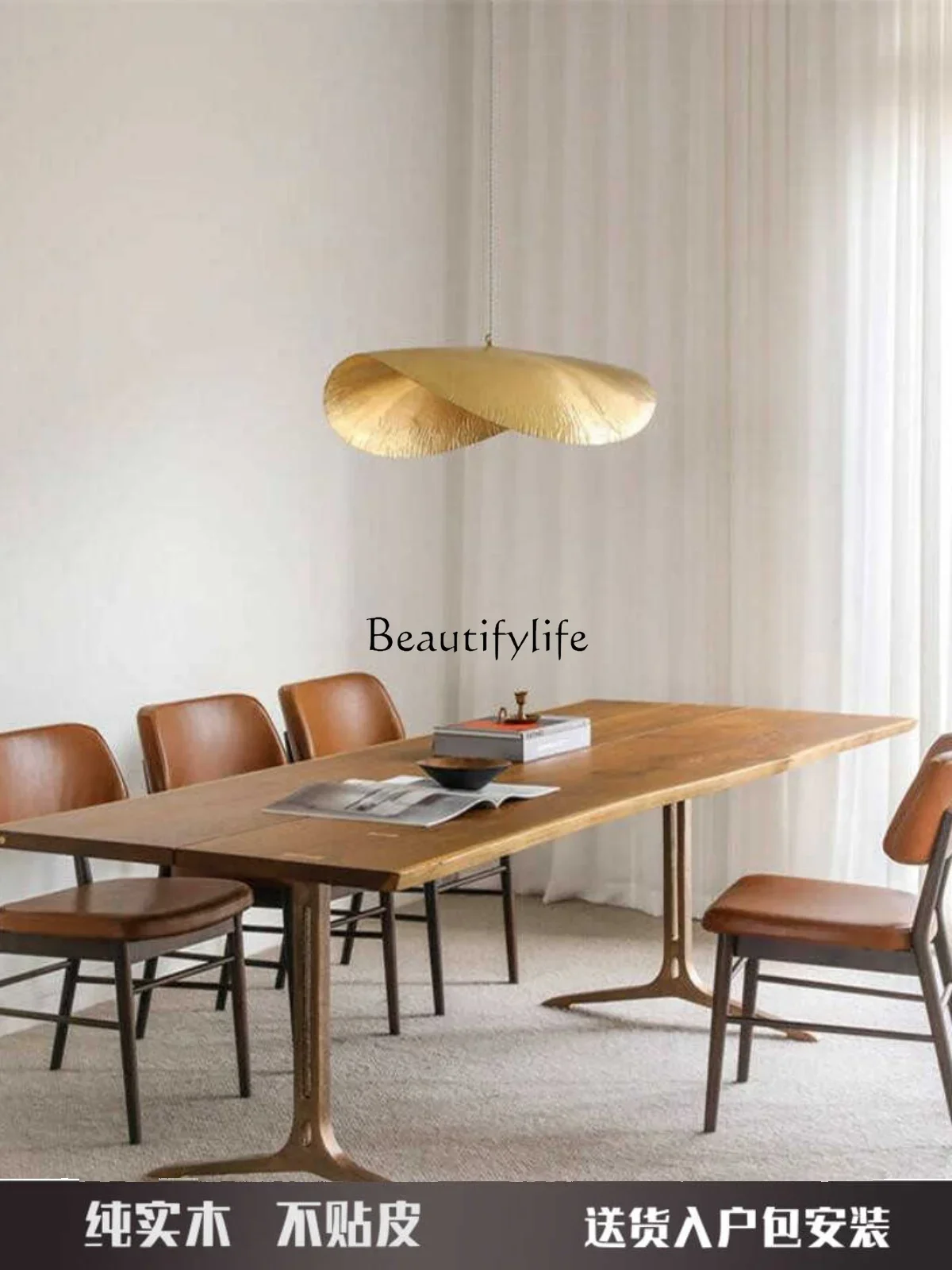 Двойной чугунный стол из массива ясеня небольшой бытовой прямоугольный