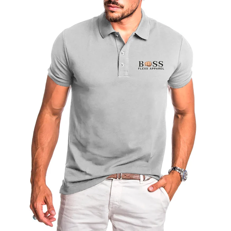 

BOS5 Summer New Men's Polo Collar Anti Pilling Polos Print Short Sleeve Casual Business Fashion Slim Fit Brand Tee Shirt