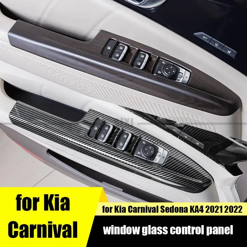 

For Kia Carnival Sedona KA4 2021 2022 interior door glass control panel armrest decoration ABS auto parts interior
