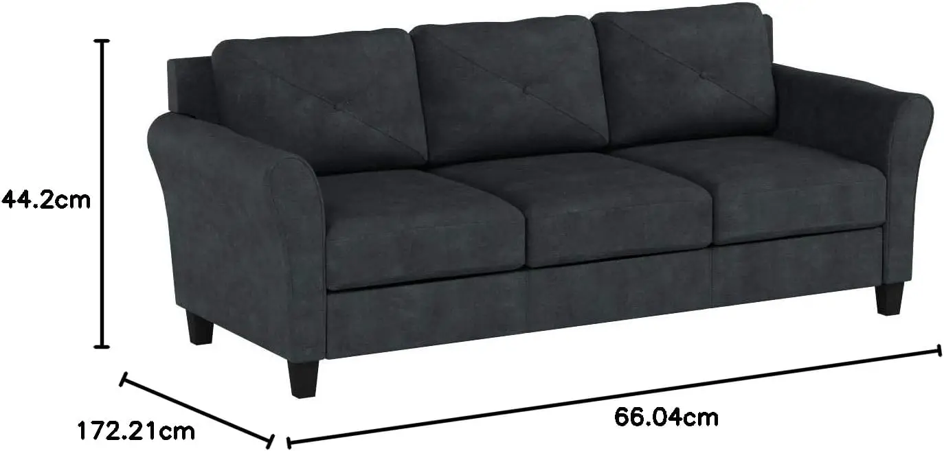 Диван Harrington серого цвета темно-серый 32 дюйма Г x 80 3 Ш 68 В