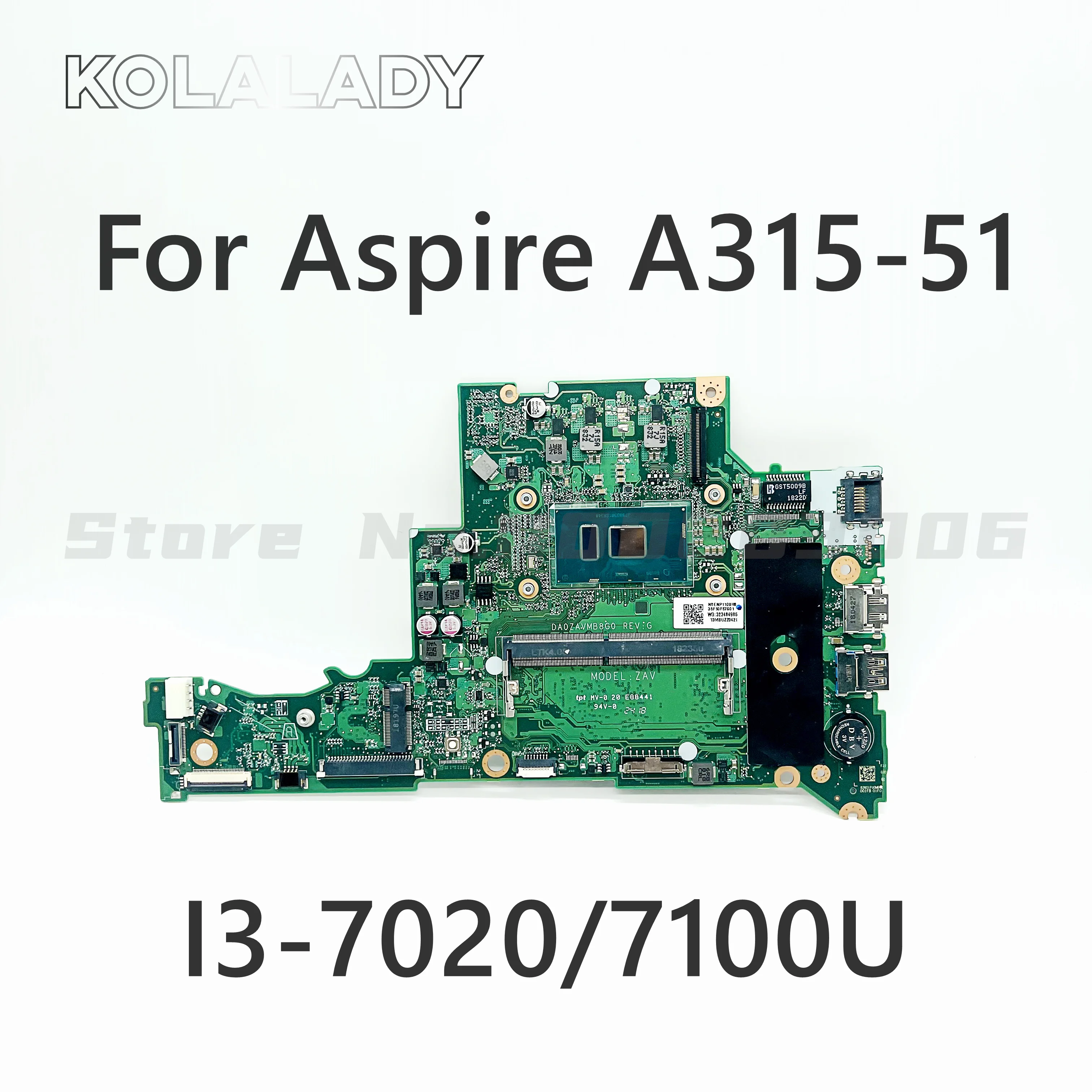 Материнская плата для ноутбука Acer Aspire A315 A315-51/7100U CPU 4 Гб RAM DA0ZAVMB8G0 материнская 100%