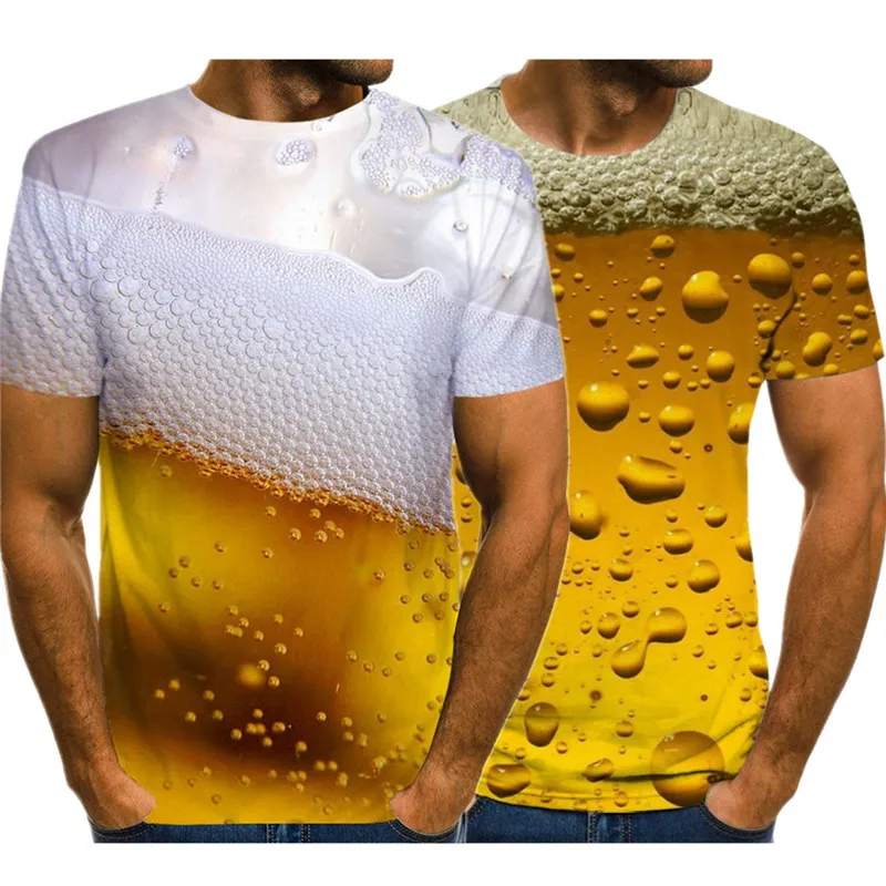 

Забавная Мужская футболка с 3D принтом пива, топы с круглым вырезом и коротким рукавом, лето 2023, модная уличная одежда унисекс, одежда в стиле Харадзюку