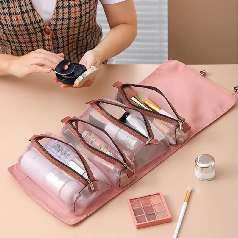 

4 в 1, сетчатый органайзер для косметики, на молнии