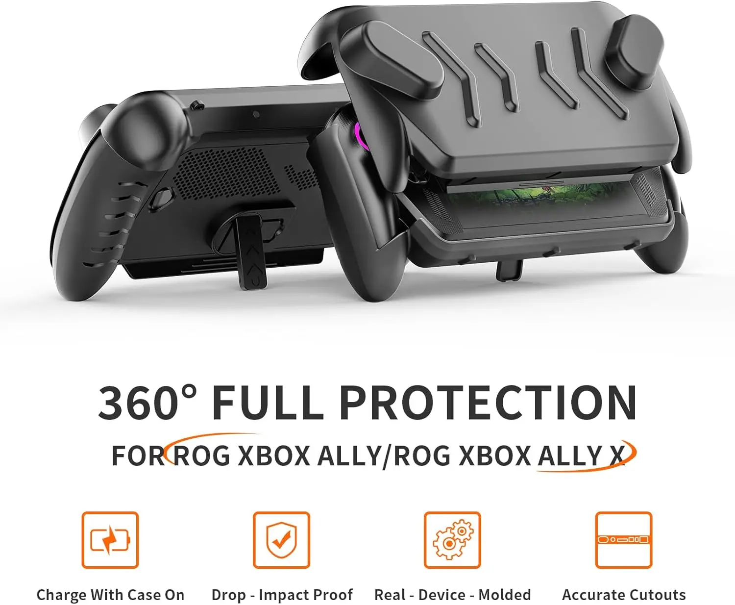 Фото Полное покрытие для ASUS ROG Xbox Ally/Xbox Ally X 2025, съемный передний корпус и противоскользящая подставка для аксессуаров ROG Xbox Ally №4