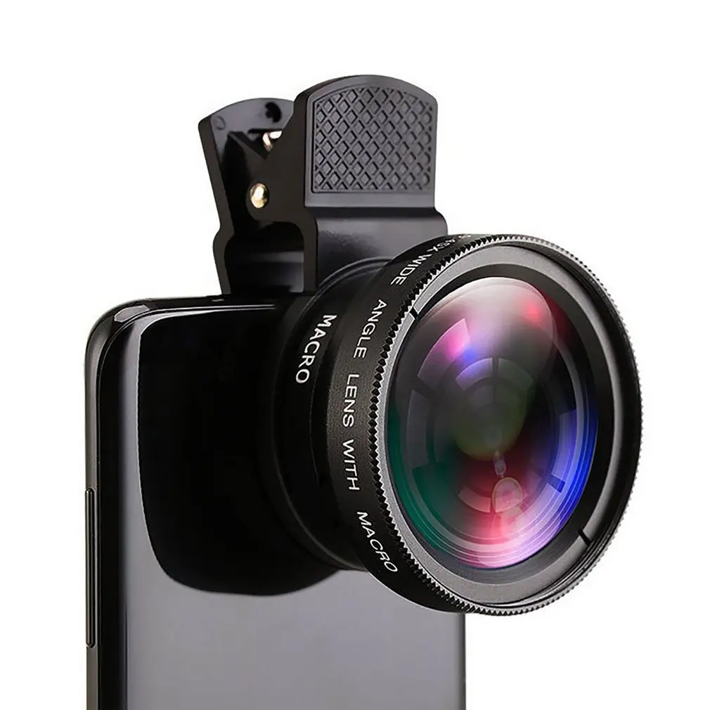 

Mobile Phone Lens 0.45x Super Wide Angle 12.5x Macro HD Camera External Lens 2-in-1 Mobile Phone Lens For Smartphones Tablets
