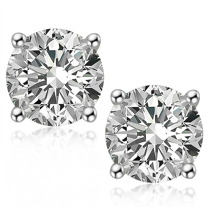 

Серьги женские из серебра 8,0 пробы с муассанитом, 925 мм