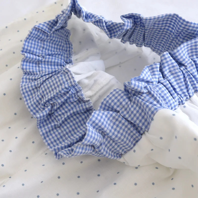 Short Sleeves Homewear Two Piece Set Sleepwear Summer Crew Neck Half Cardigan Shorts Pajamas Girl  Cotton Double Gauze Sleepwear