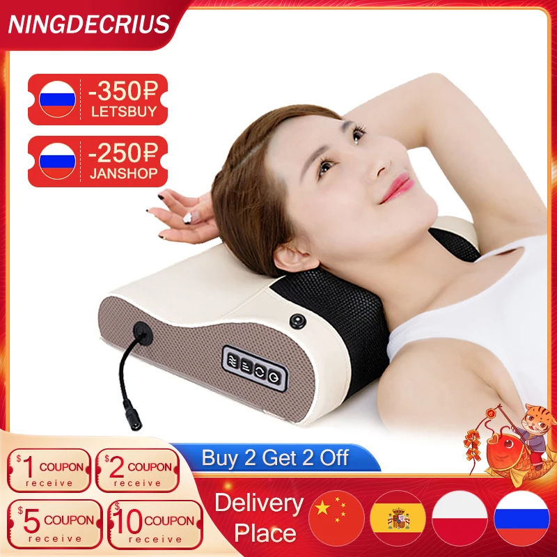 

NINGDECRIUS Hot Sales Electric Massage Pillow Neck Shoulder Heating Shiatsu Full Body Home Gift Massager