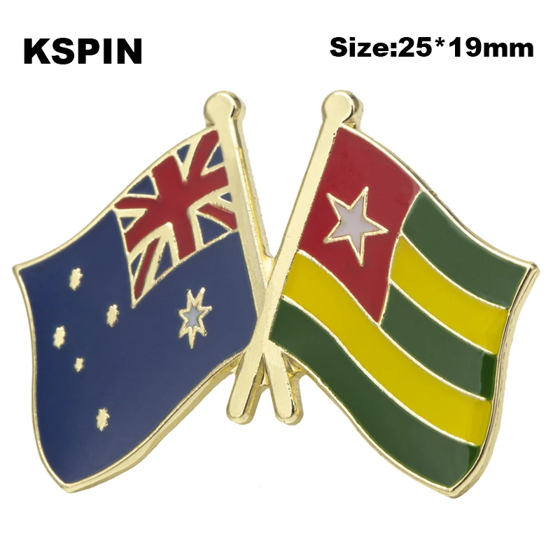 

Australia & Togo Flag Badge Pins Badge Brooch Badges on Backpack Pin Brooch