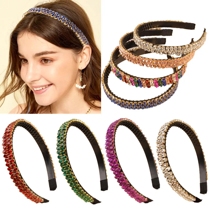 

Новая повязка на голову Стразы с кристаллами драгоценными камнями жемчужина в стиле барокко повязка для волос для женщин бриллиантовые акс...