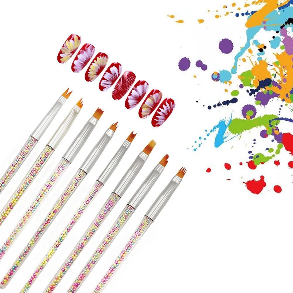 

Кисточки для маникюра, инструмент для дизайна ногтей, ручка для резьбы, акриловый УФ-гель для наращивания ногтей, лайнер, сетки, цветок, «сде...