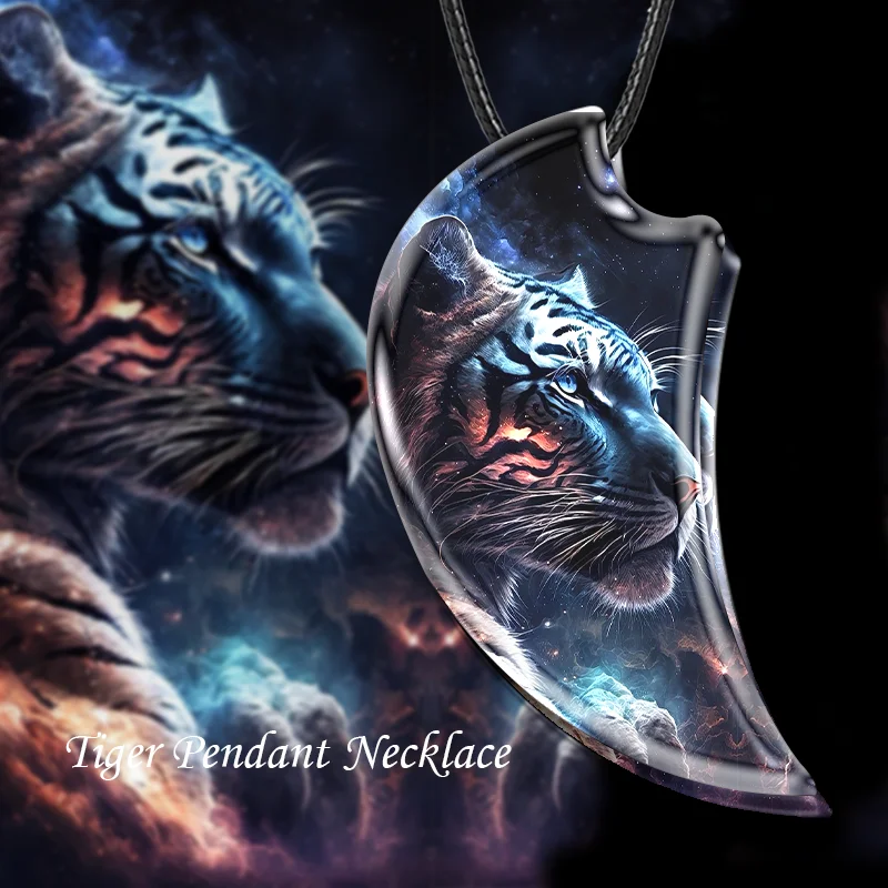 

Fashion men and women Tiger necklaces, resin landscape pendants, animal necklaces, gothic vintage necklaces, anniversary gifts