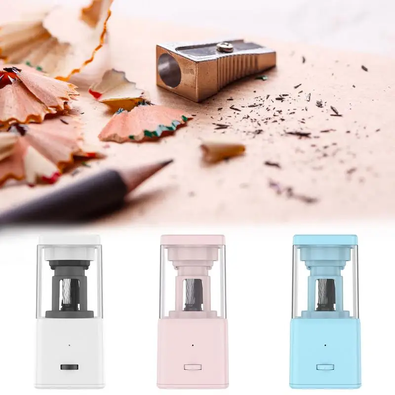 

Electric Sharpener Automatic Pencil Sharpener Rechargeable Safe To Use School Supplies For Kids With Auto-Stop And 3 Nib Modes