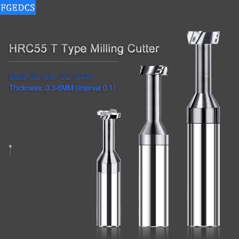 

Carbide T Slot Milling Cutter Tungsten Steel Alloy CNC Tools Metal Machining 8mm 10mm 12mm 14mm 16mm Groove T Type End Mills