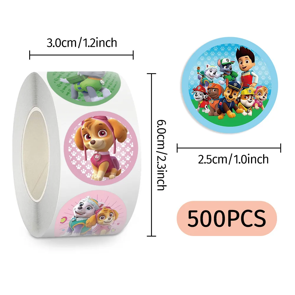 500 шт./рулон наклейки в виде героев мультфильма Щенячий патруль