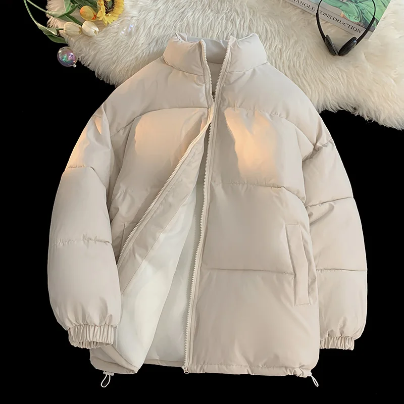 

2023 Winter Jacket Men Women Parkas Thicken Warm Coat Mens Stand Collar Jackets Solid Color Parka Coat Women Fashion Streetwear