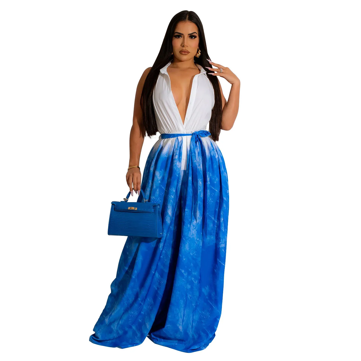 

Casual Women Summer Jumpsuit Sleeveless Female Streetwear Rompers Girl's Overalls Lady's Wide Leg Loose Jumpsuits