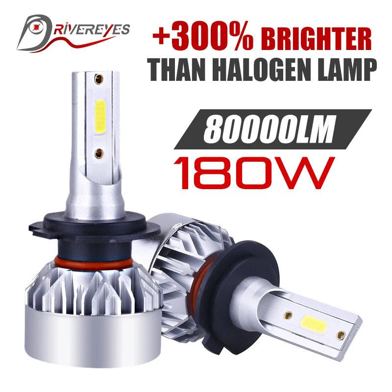 

Лампы для фар головного света, Canbus 180W 80000LM 5000k 6500k H4 H1 HB3 9005 HB4 9006 H8 H9 H11 9012 H13 9008
