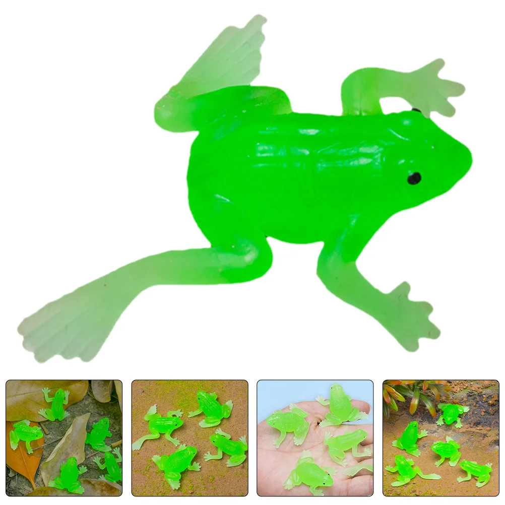 

18 Pcs Soft Rubber Imitation Frog Frogs Model Kids Playset Elastic Science And Education Toy Animal Bath Tiny Fake Baby