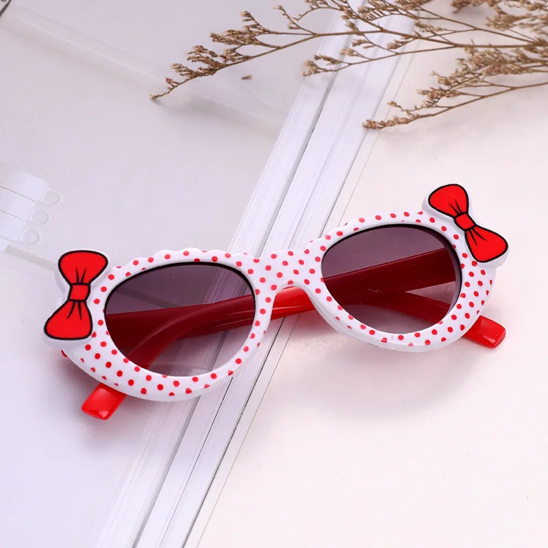 

NEW Kids Bow Sunglasses Lovely Dot Baby Glasses for Boys and Girls Children Sunglasses Shades for Children UA400 Free Shipping