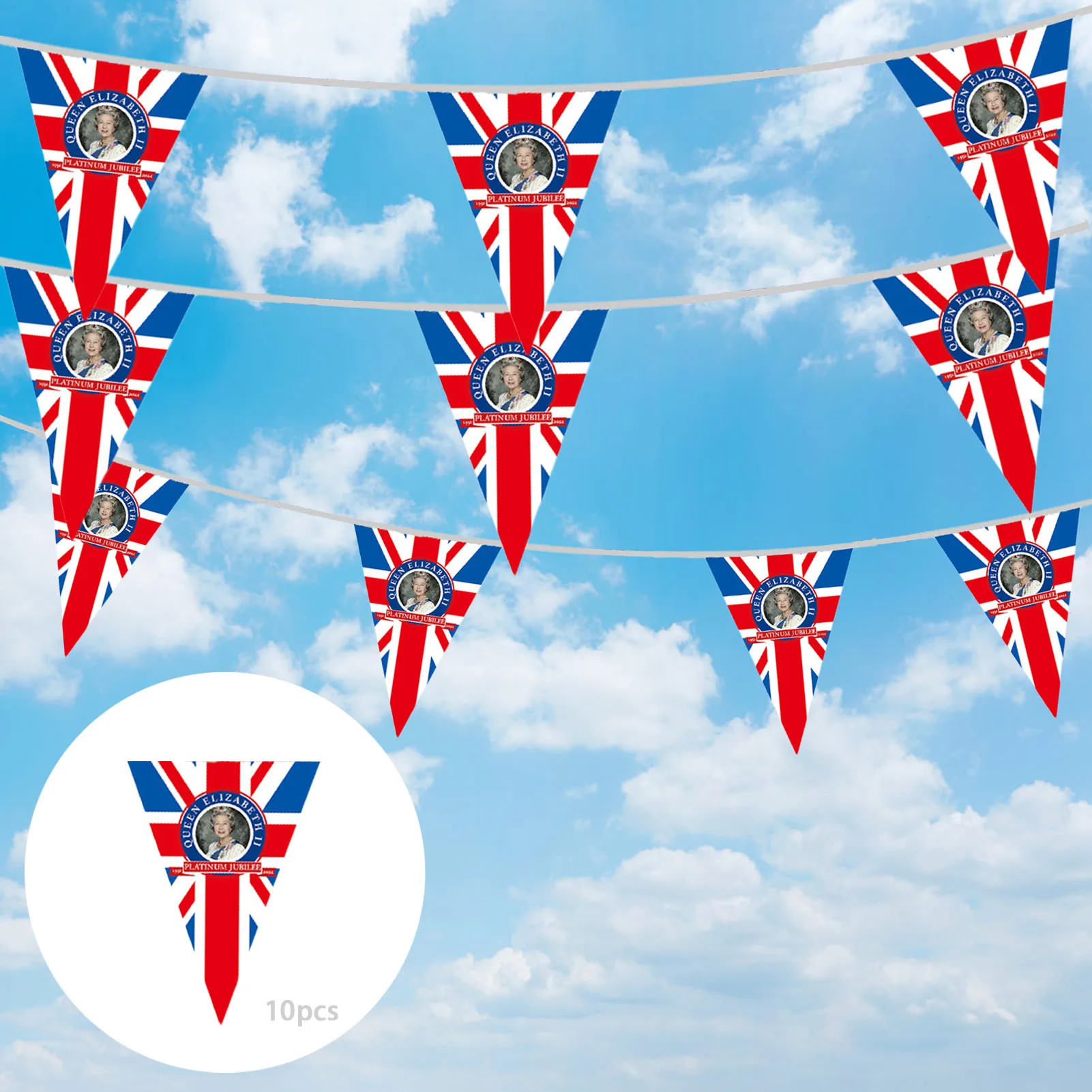 

Queen Platinums Jubilee Flags Union Jack God Save The Queen Union Jack Bunting String Flag Long With 10 Triangular Flags Bunting