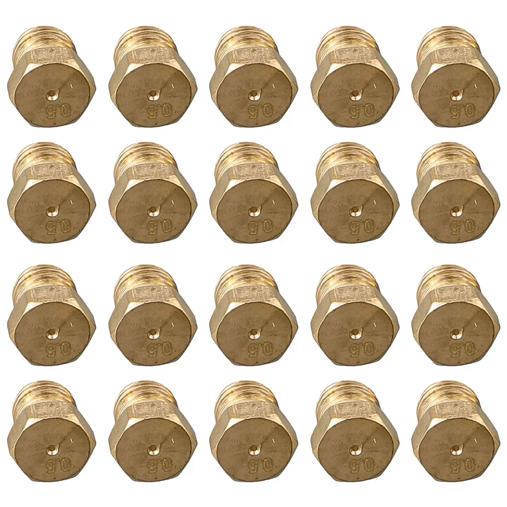 

20 шт., медная насадка для горелки, 0,5 мм, комплект отверстий для пропановой горелки для сжиженного нефтяного газа, запасные части для сопла горелки