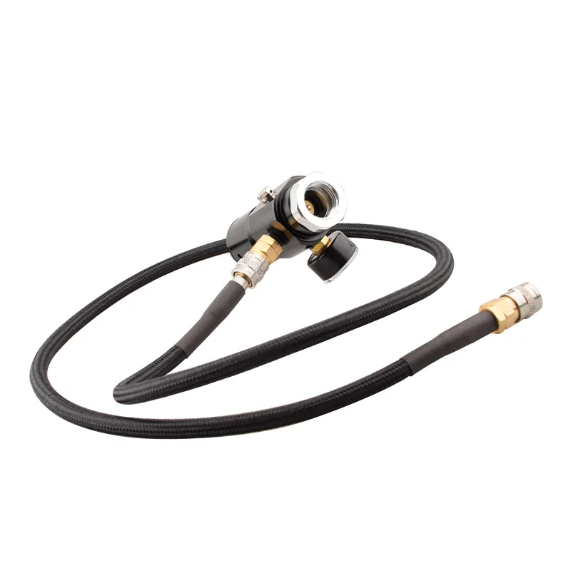 Фото HPA Micro 0-150psi Регулятор давления воздушного бака Адаптер для газированной воды Co2 Клапан подачи газового баллона 100 см Воздушный шланг давления №2