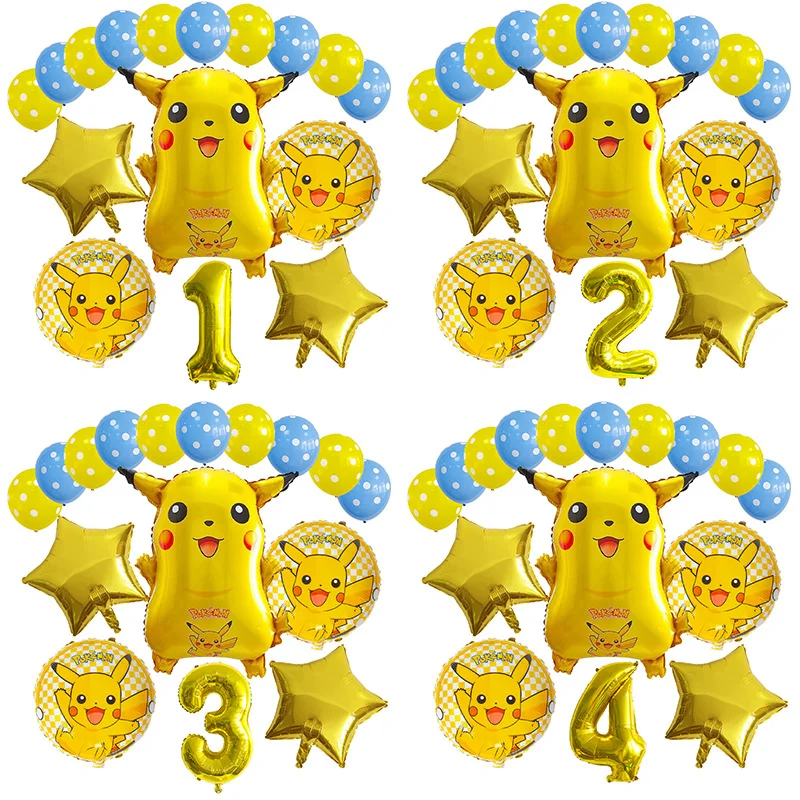 

Pokémon Aluminum Film Balloon Set Birthday Party Site Arrangement Decoration Children Birthday Party Decoration Number Balloon