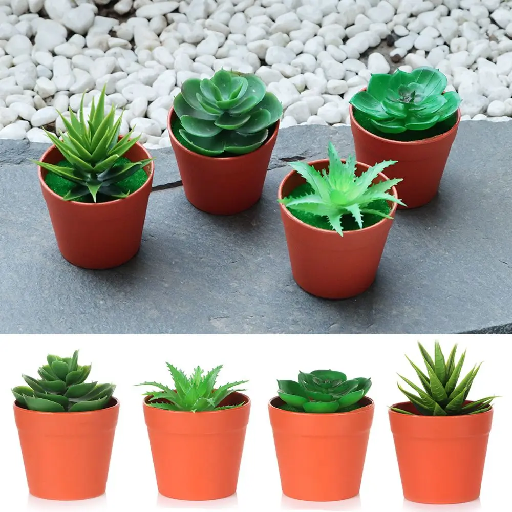 

Desktop Ornament Photography Props Faux Greenery Lifelike Plants Simulation Aloe Potted Artificial Succulent Bonsai