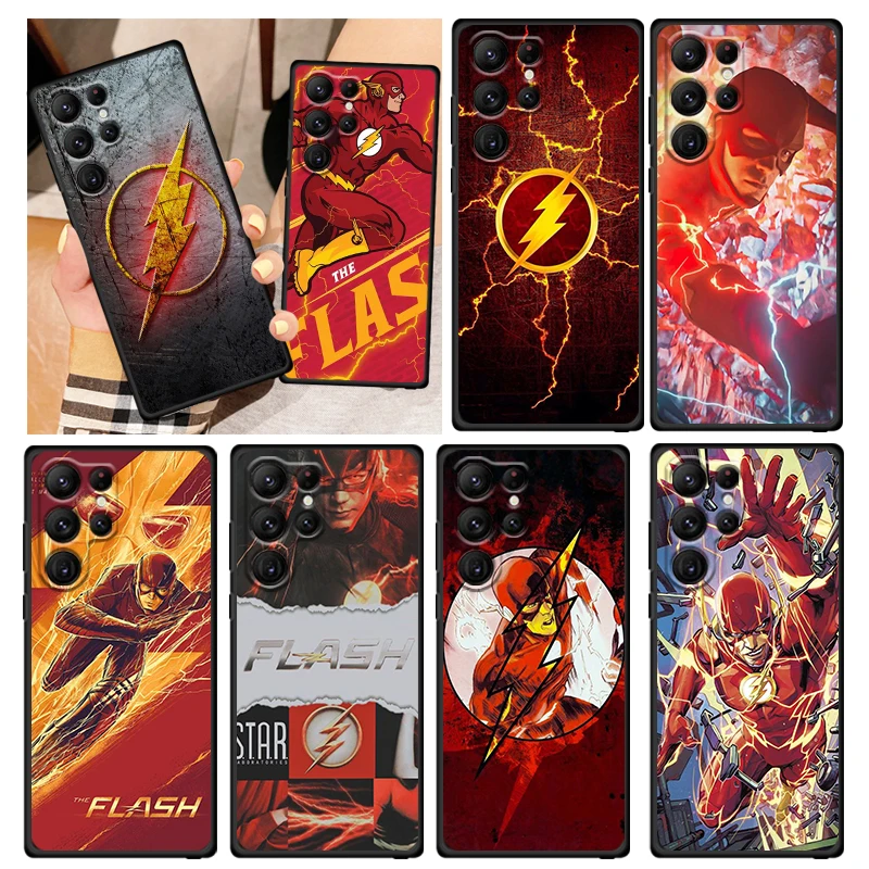 

Justice League The Flash Phone Case For Samsung Galaxy S23 S22 S21 S20 FE S10 S10E S9 Plus Ultra Pro Lite 5G Black FUnda