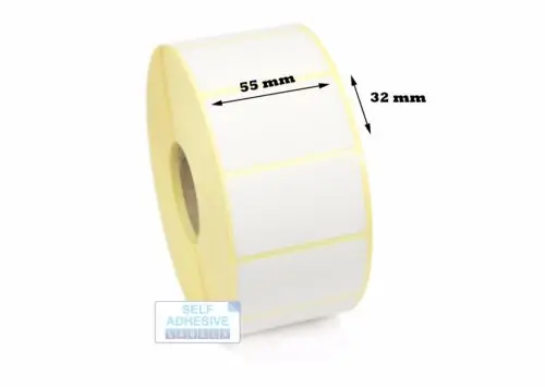 

Thermal Transfer Labels, 55mm x 32mm, For Thermal Transfer Printers. 5k Roll