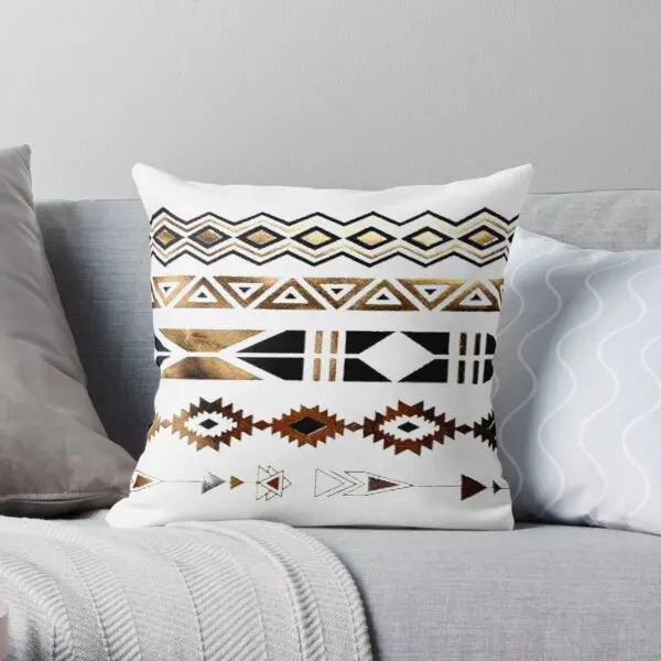 

Tribal Aztec Gold And Black Design Printing Throw Pillow Cover Case Car Comfort Home Office Bed Soft Throw Pillows not include