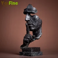 13%e2%80%9c keep silence man bronze sculpture bronze statue man face keep silence human head bust art figurine for home office decor