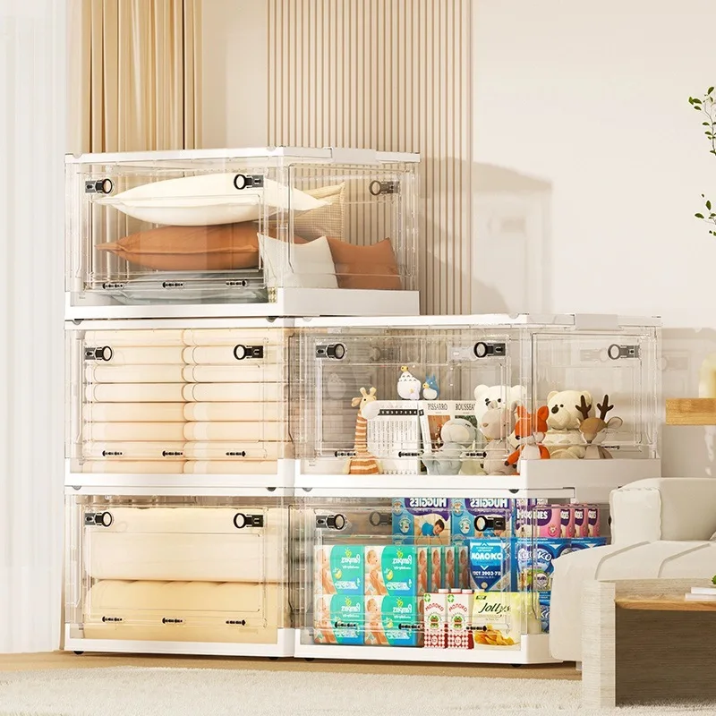 Ящик для хранения 2023 складной шкаф дома органайзер одежды и одеял пластиковый