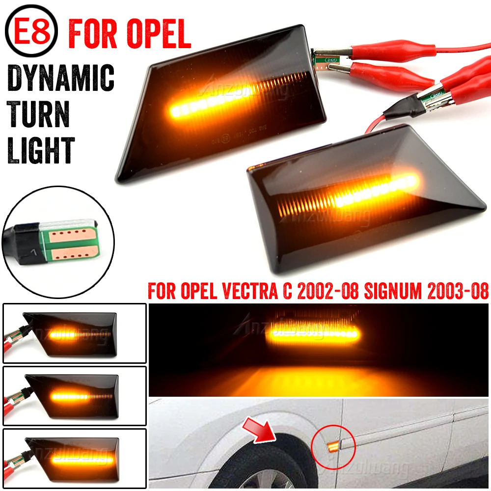 

1 Pair LED Car Light For Opel Signum Vectra C 2003-2008 Turn Signal Lamp Dynamic Side Marker Blinker Flowing Lighting