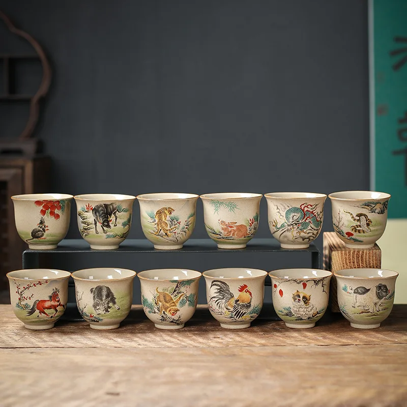 

Chinese Ceramic Zodiac Cup Tea Cup Master Cup Ceramic cups can be used as gifts