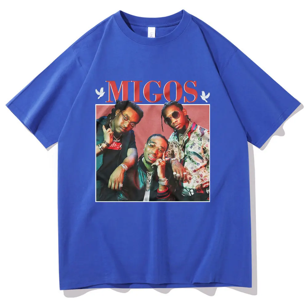 Футболка Migos Rapper Мужская/женская с коротким рукавом модная тенниска оверсайз