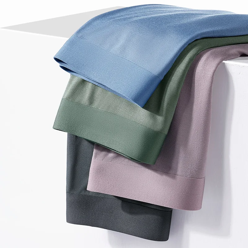 3pcs 60S Modal Men's Underwear Mulberry Silk 3A Antibacterial Boxer Shorts Seamless Men Panties Traceless Male Underpants