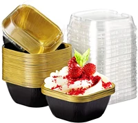 cupcake cups with lids 8oz 50pcs disposable desserts fla 3 5x2 7x1 6 baking cups with lids aluminum foil desserts cupcake fla