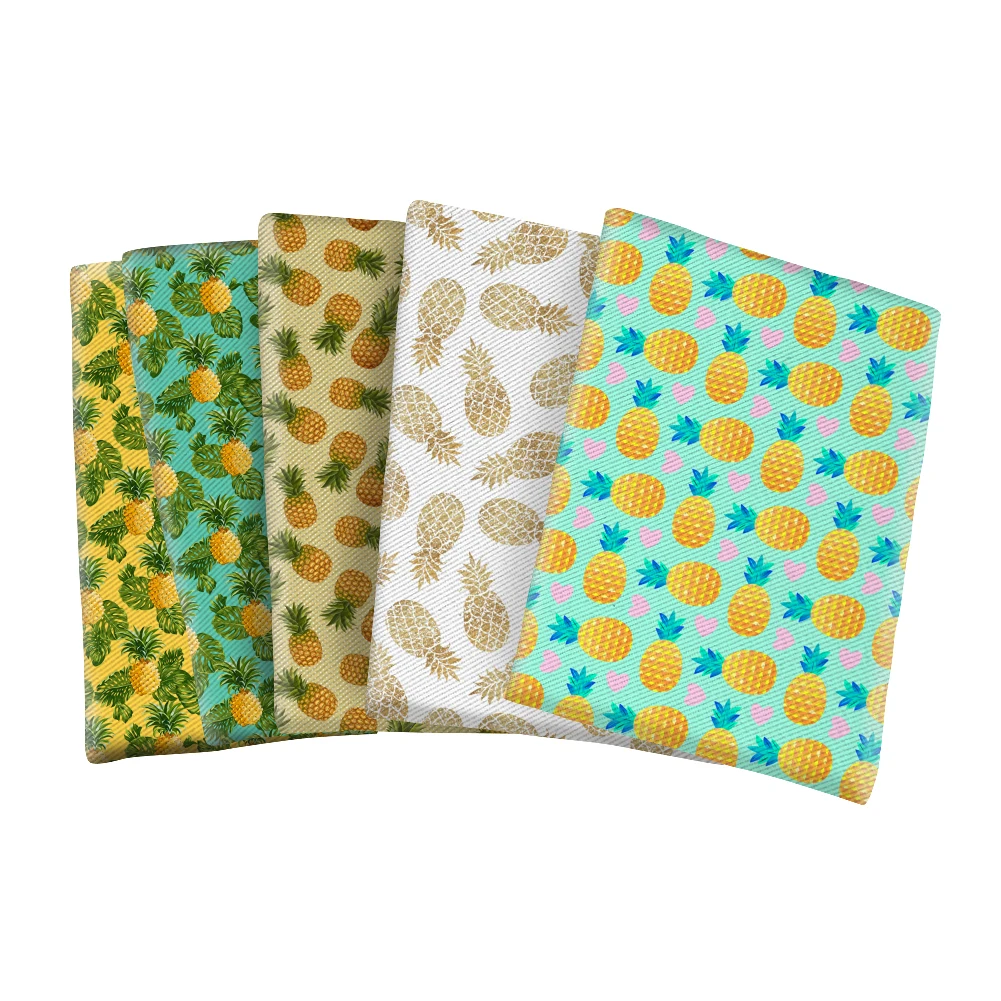 

50*145CM Polyester Cotton Printed Cartoon MINI Pineapple Fruit Fabric for Kids Clothes Hometextile Curtain Cushion Cover DIY